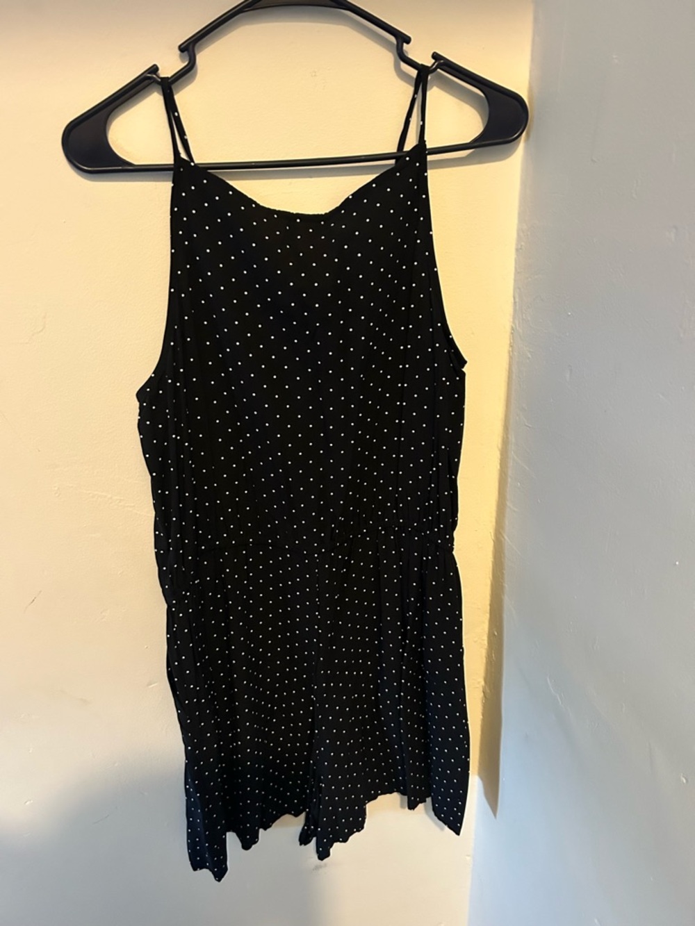 Old Navy Black Polka Dot Camisole Romper